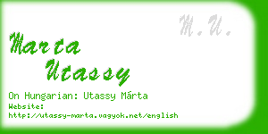 marta utassy business card
