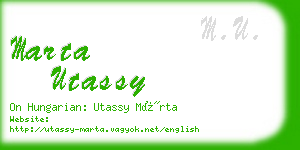 marta utassy business card